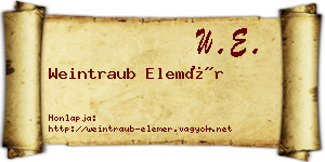 Weintraub Elemér névjegykártya
