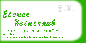elemer weintraub business card